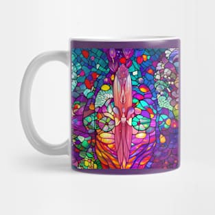 Beautiful Colorful Stained Glass Roses Mug